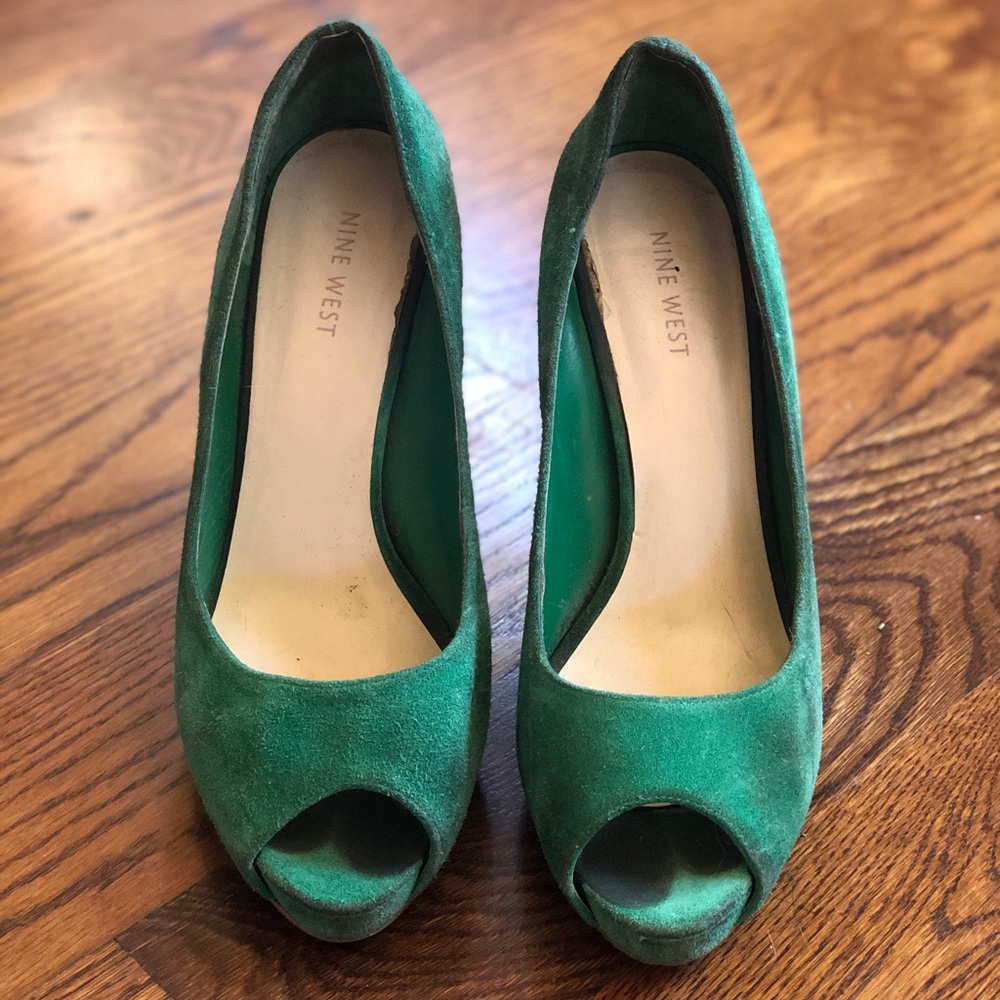 Green Suede Heels